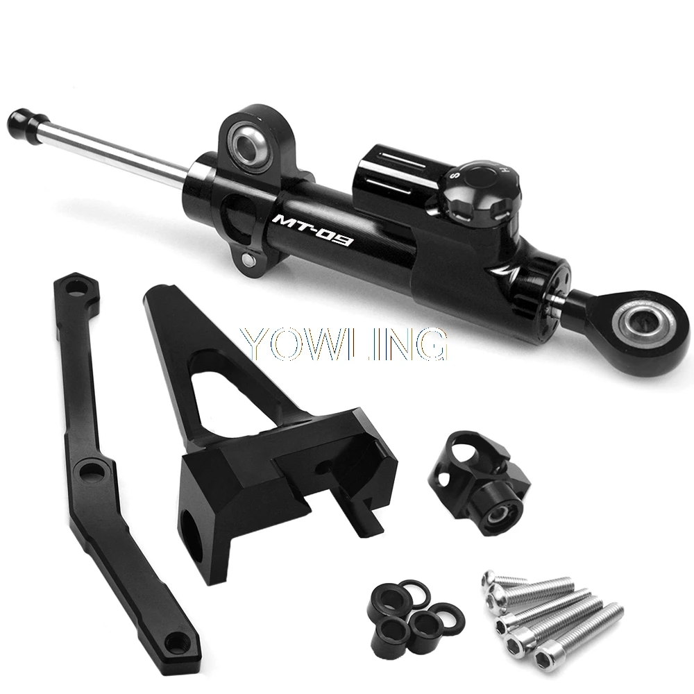A MT-09 Мотоцикл амортизатор рулевого механизма cnc для Yamaha MT 09 MT09 MT-09 FZ-09 2013- Stabilizerlinear Обратный безопасности Управление кронштейн MT09 - Цвет: A MT-09