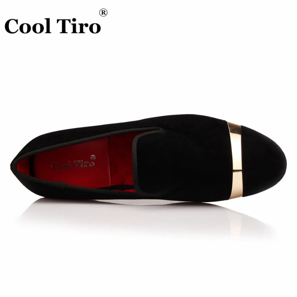 COOL TIRO red/White fashion Black velvet sheet metal iron casual loafers breathable men flats smoking slipper Wedding shoes | Обувь