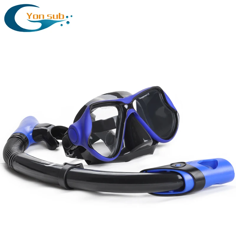 

Yonsub Silicone Diving Mask Snorkeling Mask Underwater Anti-fog Diving Mask Snorkel Full Dry Tube Underwater Swim Equipment