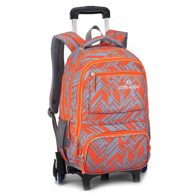 Модный детский рюкзак на колесиках для мальчиков и девочек, школьные сумки-тележки на 6 колесиках, детский Дорожный чемодан, школьные рюкзак...