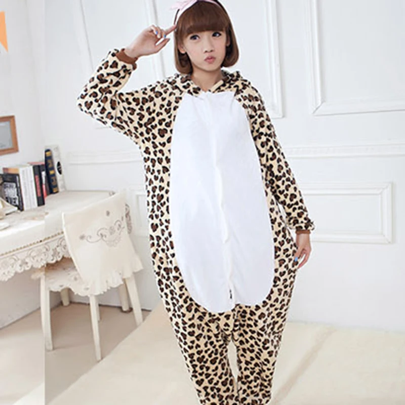 ACTIONCLUB/для женщин Фланелевые пижамы Пижама &quotМедвежонок&quot с капюшоном Leopard Onesie