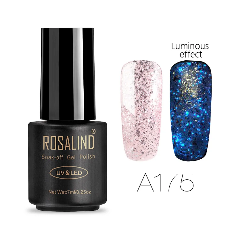 RAA175 ROSALIND Гель-лак для ногтей 1S светящийся розовый Золотой стойкий лак для ногтей УФ-и светодиодный лак для маникюра - Цвет: RAA175