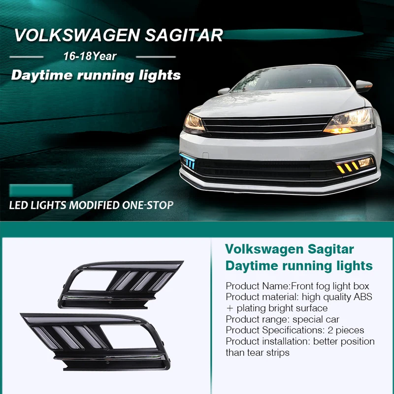 Hlxg для Volkswagen Je tta 2016 2018 дневной свет Противотуманные фары DRL дневные ходовые огни