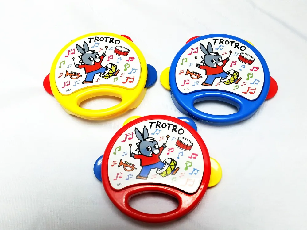 1X Interactive Tambourine Babies Handbell Development Baby Rattles Musical Party Favor Pinata Birthday Gift Toys School Prize