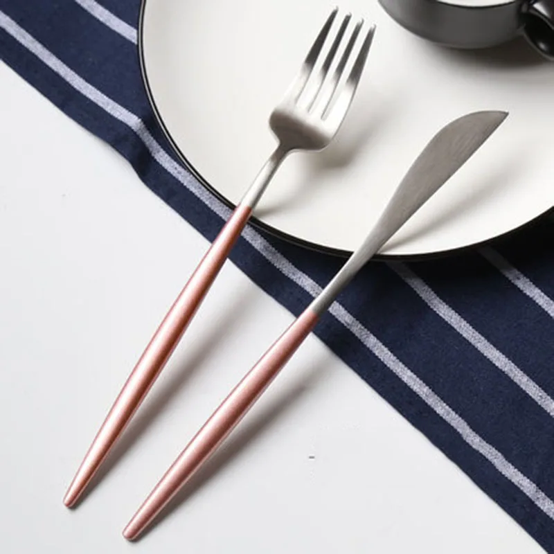 Черный золотой набор ножей с вилкой и ложкой Экологичные кухонные