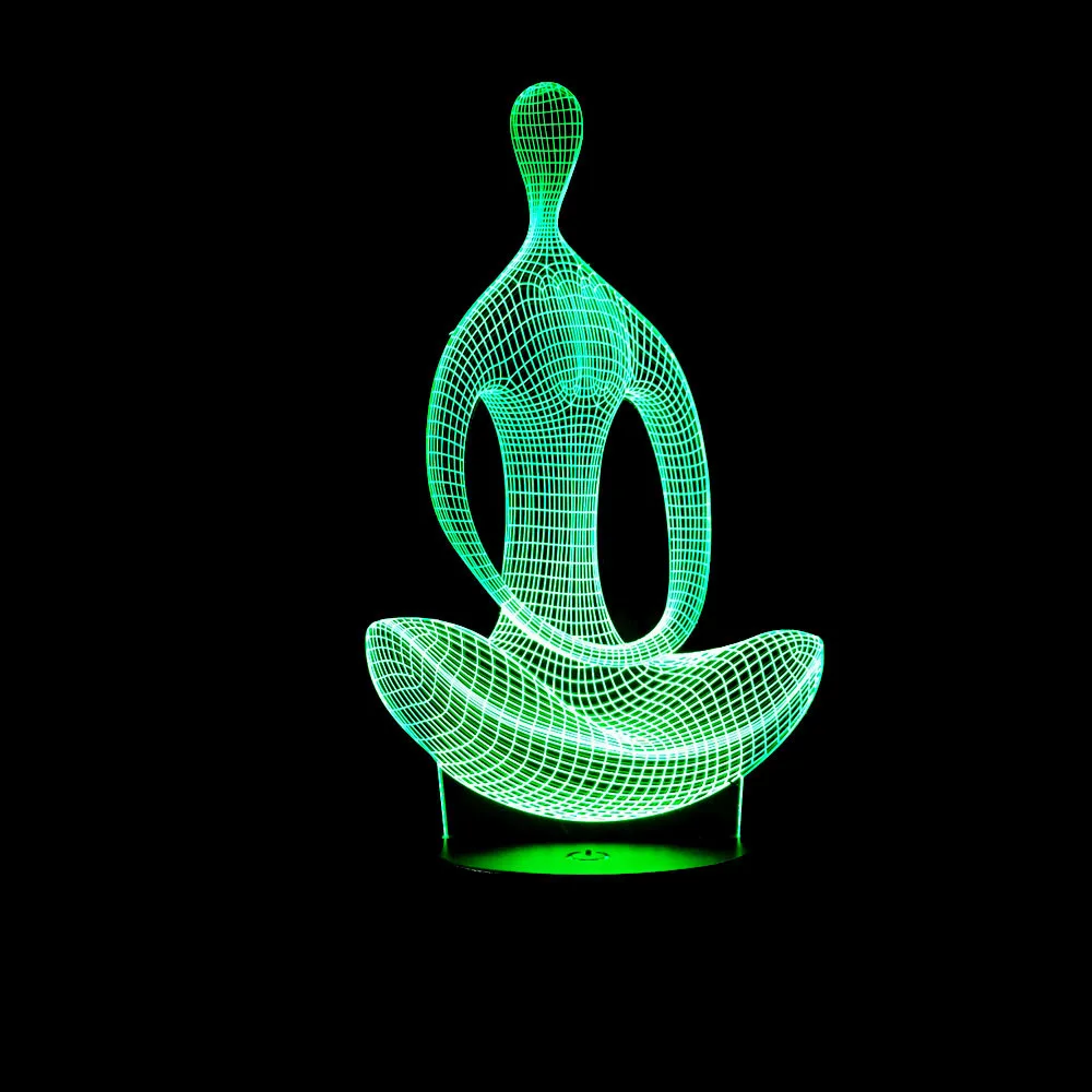 Цветной сенсорный 3d ночник для йоги медитации светодиодная стерео лампа с Usb