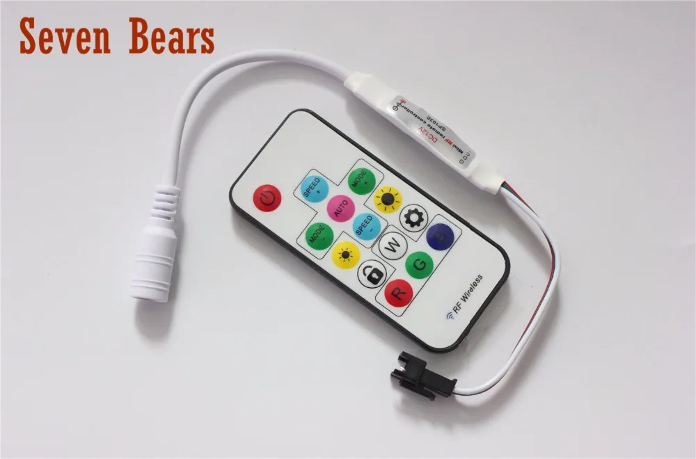 SP103E DC 12V Беспроводной RF цифровой полноцветный RGB LED контроллер полосы 14 ключ Для