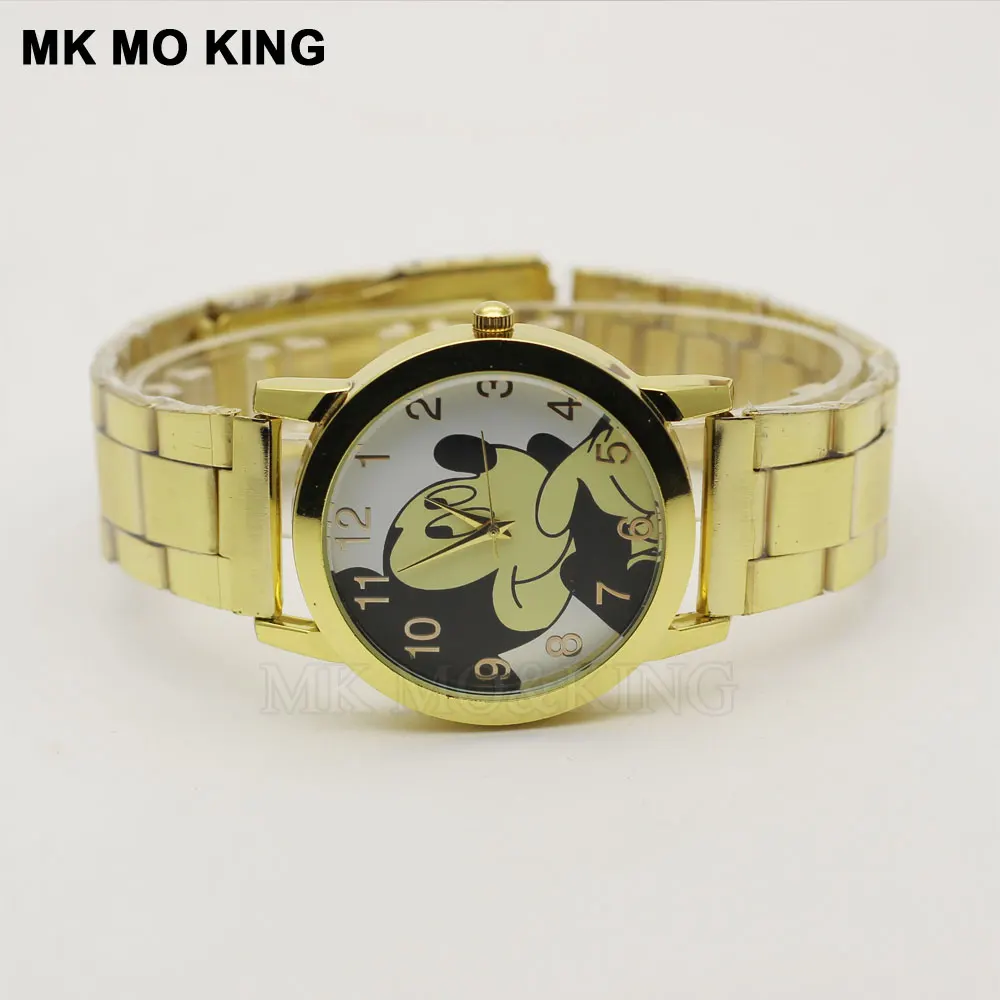 Новые милые крутые детские часы с героями мультфильмов Модные Золотые Кварцевые