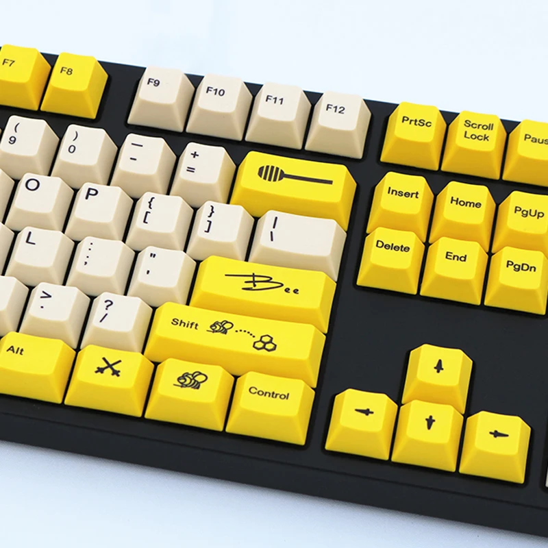 108K Bee Theme PBT сублимационная Кепка с английской японской и корейской подсветкой