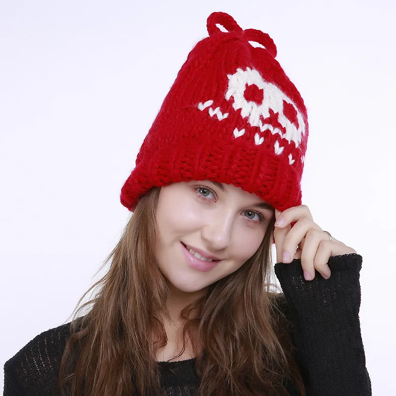 RED Skullies шапочки Шапки Для женщин Шапки зима теплый череп шапочка мода плед хлопок Лыжная маска для платье Меха Высокое качество Повседневное - Цвет: RED
