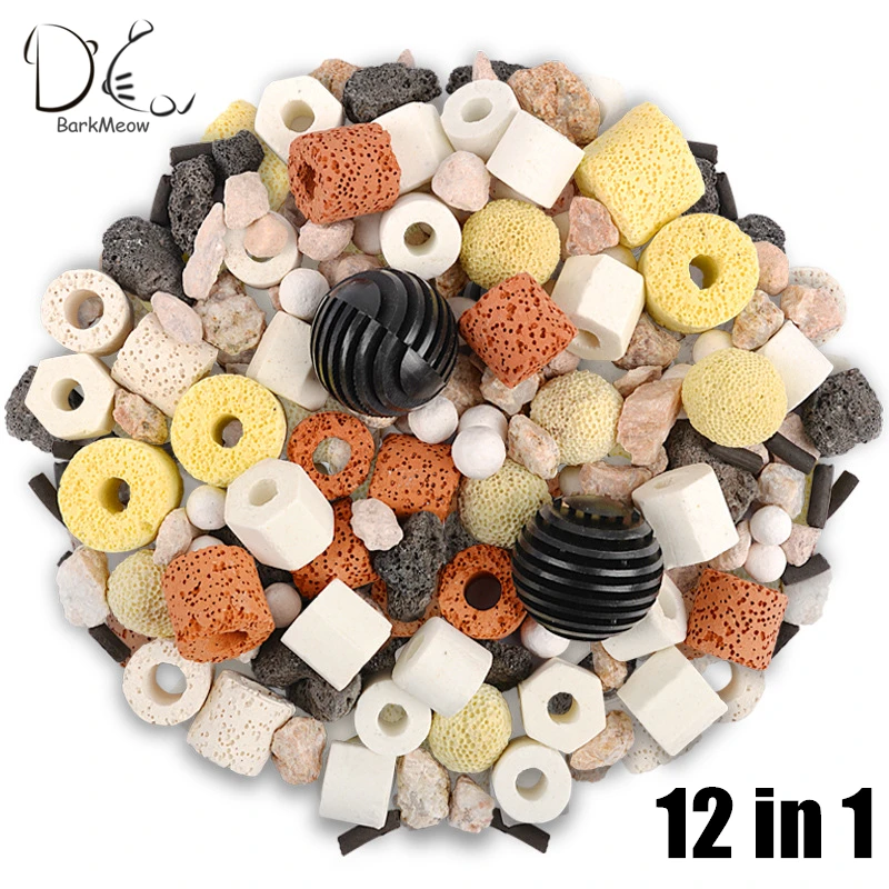 BarkMeow 420g/bag 12 In 1 Fish Tank Aquarium Biological Filter Material House Media Accessories BMFM002 | Дом и сад