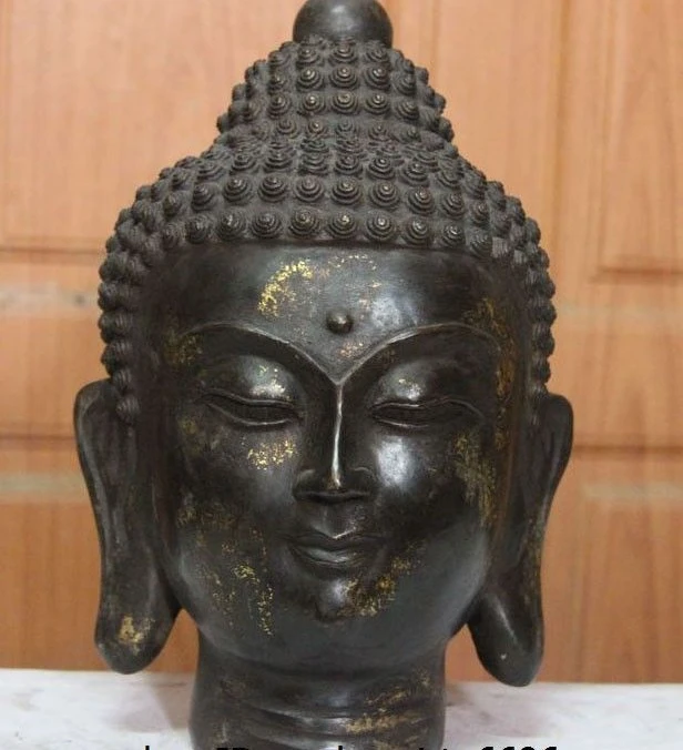 9 &quotнародный cCassical Тибетский буддизм медная Бронзовая статуя головы Amitabha Sakyamuni |