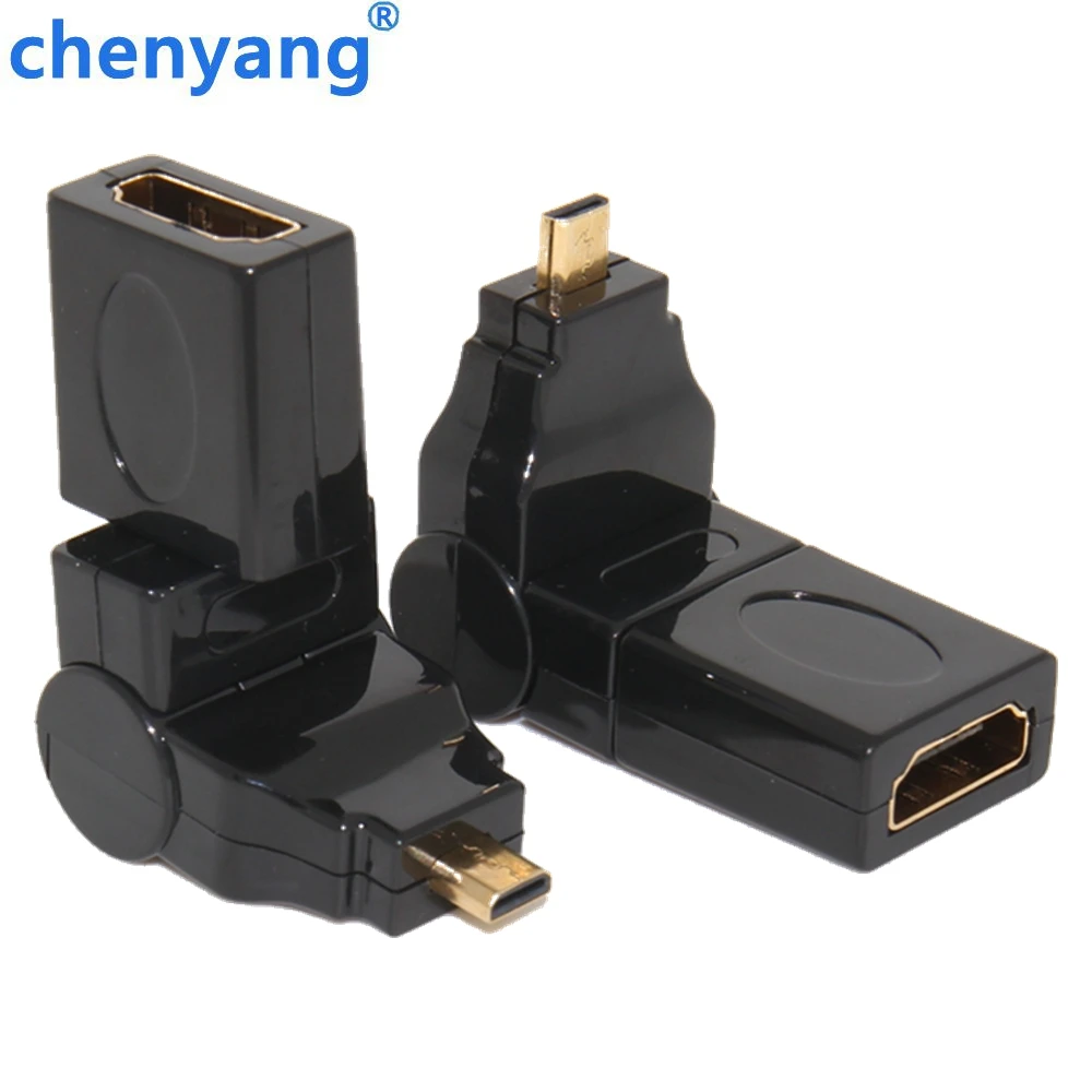 Новинка Micro HDMI-совместимый штекер-HDMI гнездо 180/360 градусов вращение 90