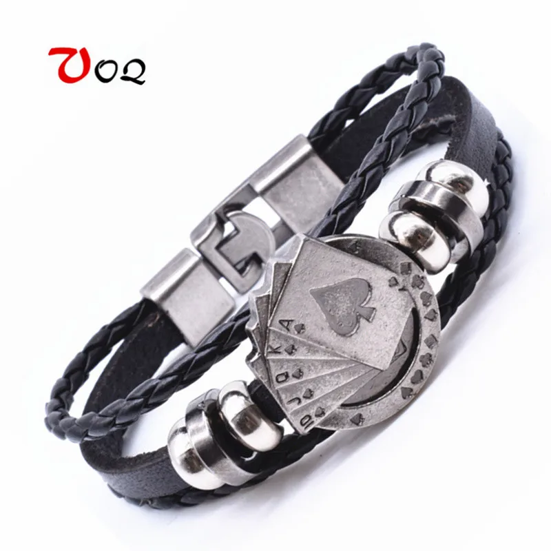 2017 верёвка серфера кожаный браслет дружбы счастливая лопатка прямой флеш покер