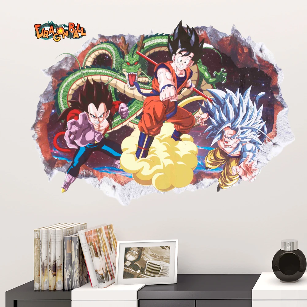Съемный Настенный 3d стикер Dragon Ball аниме драконий Гоку Вегета настенная живопись