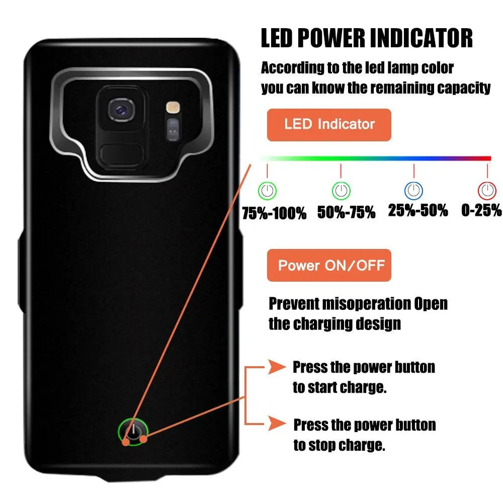 Лидер продаж Батарея случае Зарядное устройство чехол для samsung Galaxy S9/S9Plus +