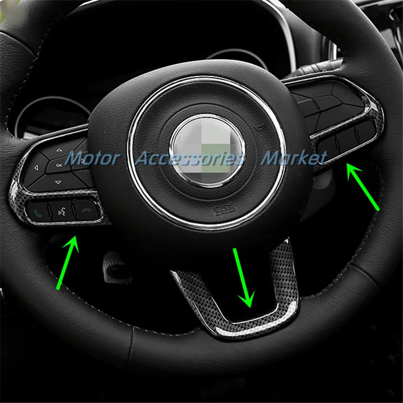 Новая отделка рулевого колеса из углеродного волокна для JEEP Compass 2017 2018 2019|carbon fiber