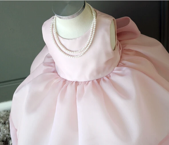 Dusty pink ball gown tutu princess 1 year Birthday party Dress for Baby girl with bow knee-length baptism christening dress | Детская