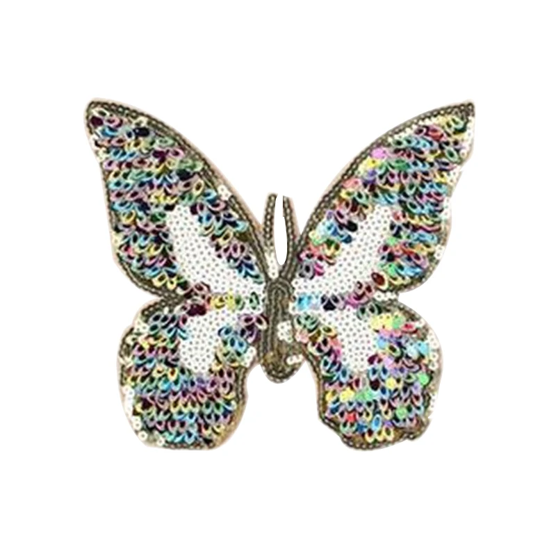 

Patches for clothing T shirt Women 20cm Butterfly Color Sequined Sequins T-shirt Womens Fashion Tops Shirt Girl Patch Clothes