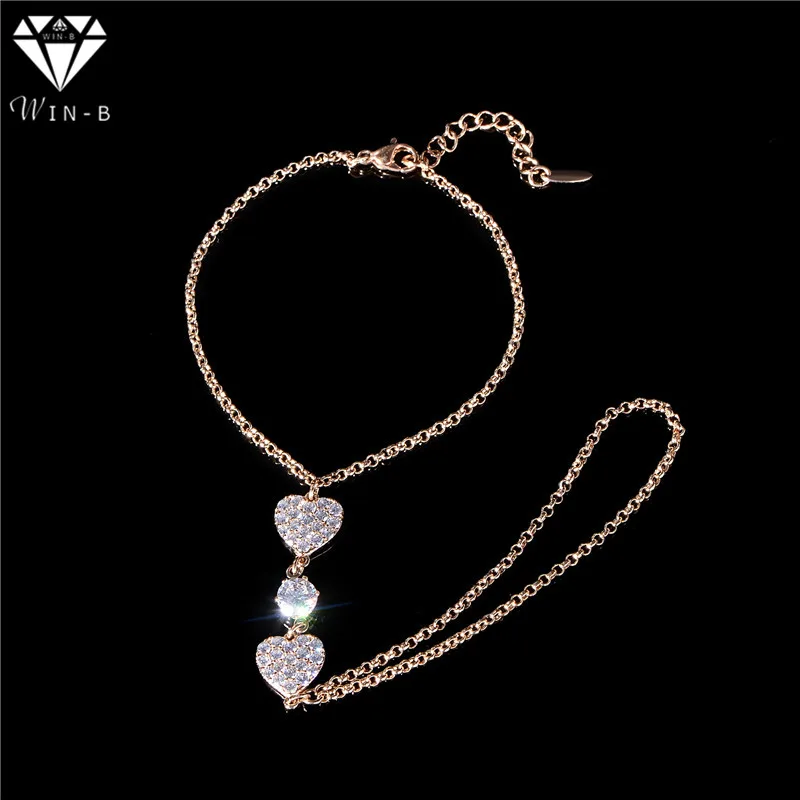 Женский винтажный браслет цепочка с кристаллами из циркония класса ААА на