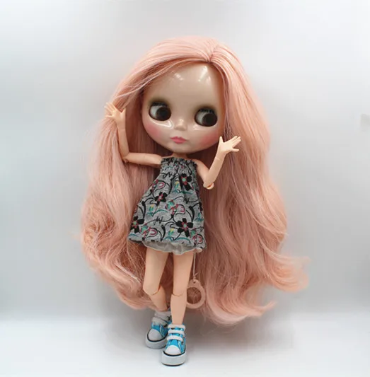 Кукла Blygirl Blyth розовая волнистая кукла № 47bl122 сустав тела 19 суставов нормальная