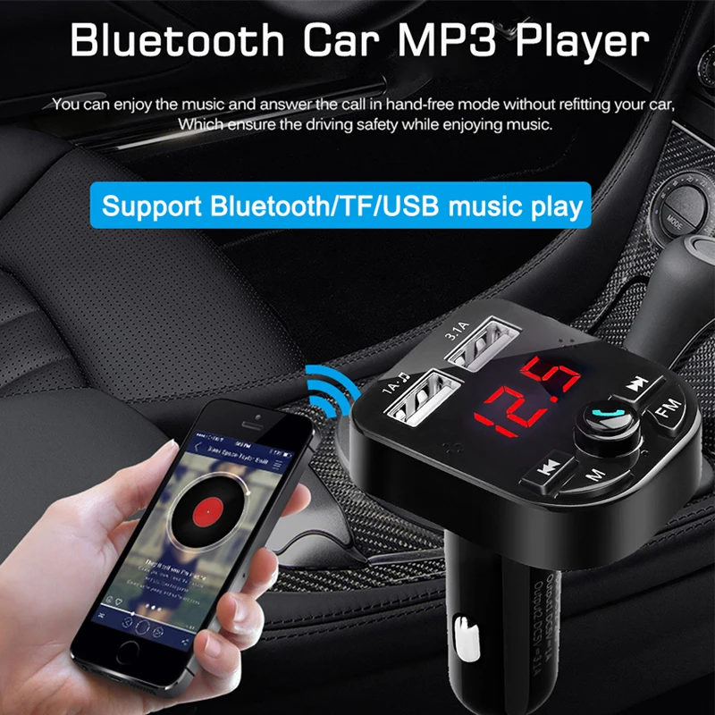 Cherie USB Автомобильное зарядное устройство 3.1A Bluetooth fm передатчик для iPhone X Xiaomi samsung