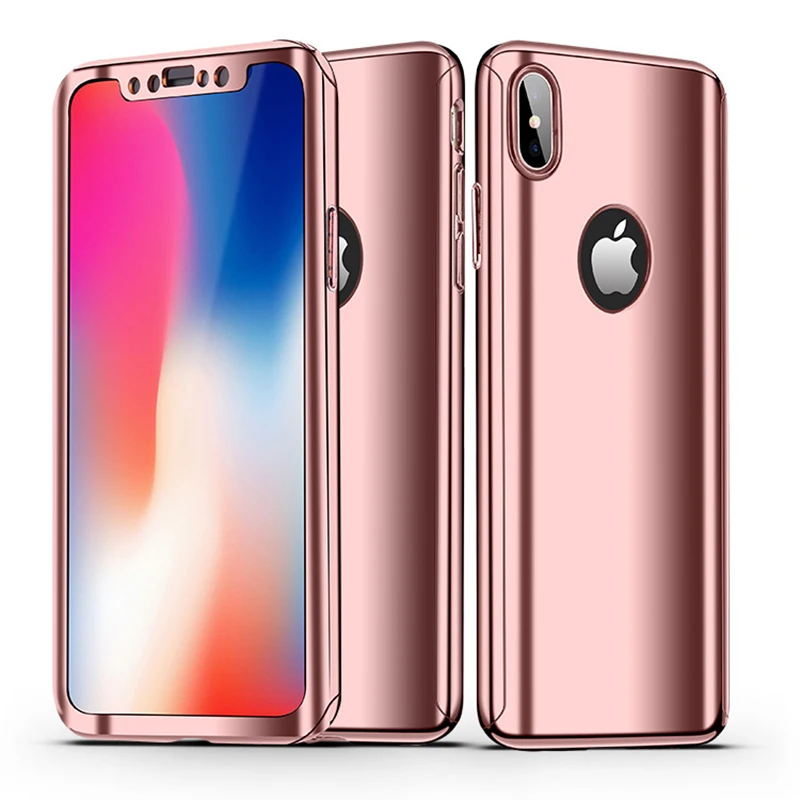 Чехол для мобильного телефона iPhone 7X6 6s 8 Plus 5 5S SE гальванический 360 градусов