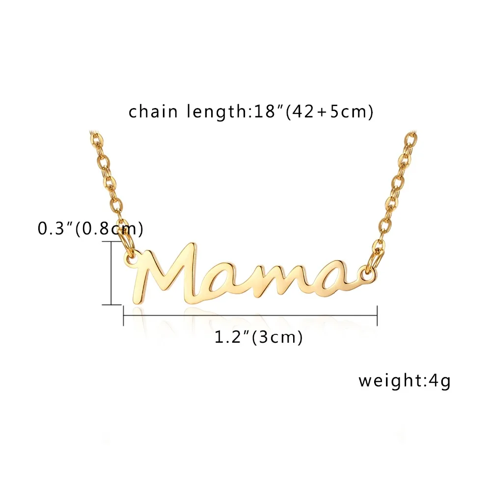 Rinhoo Mama Charms Letters Necklace Pendants Word Initial Love Alphabet Mother Necklaces for Thanksgiving Mother's Day Gifts |