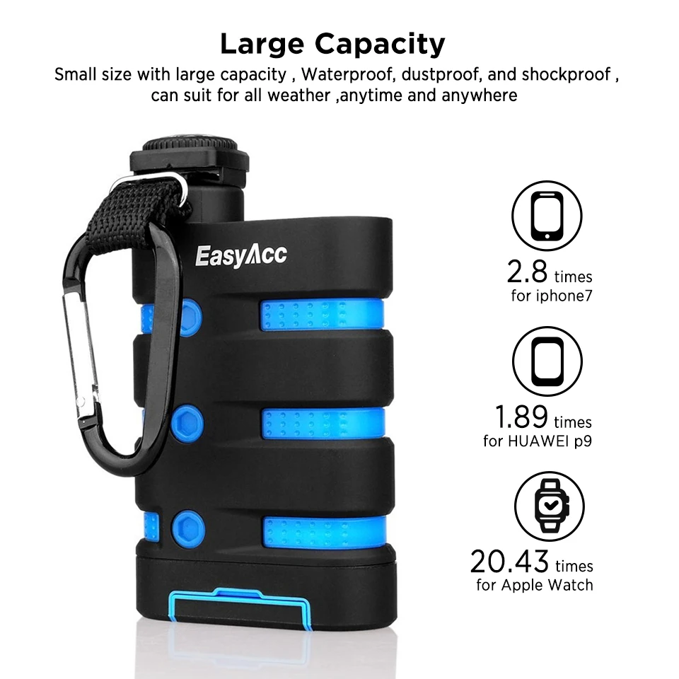 EasyAcc 9000mAh 5V 2.1A Powerbank External battery charger power bank For iphone Xiaomi Huawei Mobile Phone Outdoor Camping | Мобильные