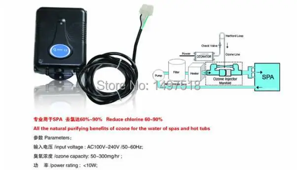 

Balboa Ozone Generator UV chip 230V Ozongenerator