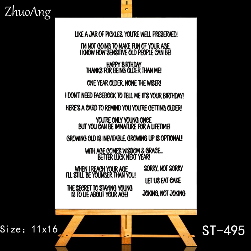 ZhuoAng с днем рождения Blessings прозрачные штампы/уплотнения для DIY
