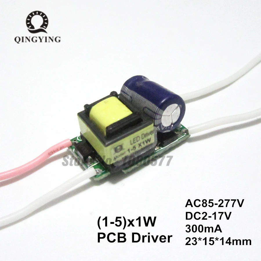 1 Вт 3 5 Светодиодный драйвер лампы 5x1вт 300мА постоянный ток AC85 277V DC2 17V источник