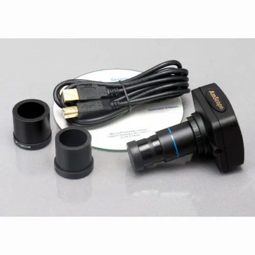 Микроскоп с шарнирным увеличением AmScope 7X-45X флуоресцентсветильник + 1.3MP Digital |