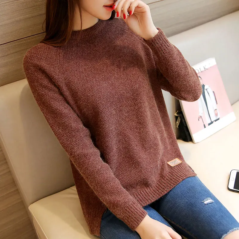Пуловер женский вязаный розовый бежевый черный серый на осень/зиму | Женская