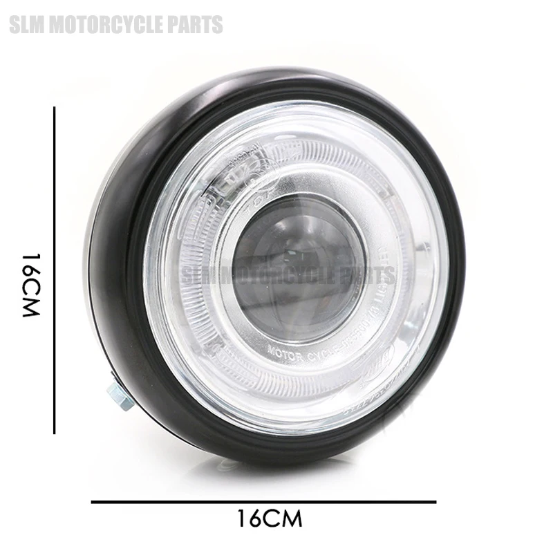 Мотоцикл LED Ретро черный металлический передняя вилка фара комплект Винтаж для