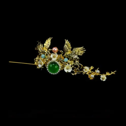 

vintage hanfu hairpin ancient chinese hair crown for photo studio beautiful classic style hair accessories warrior cosplay