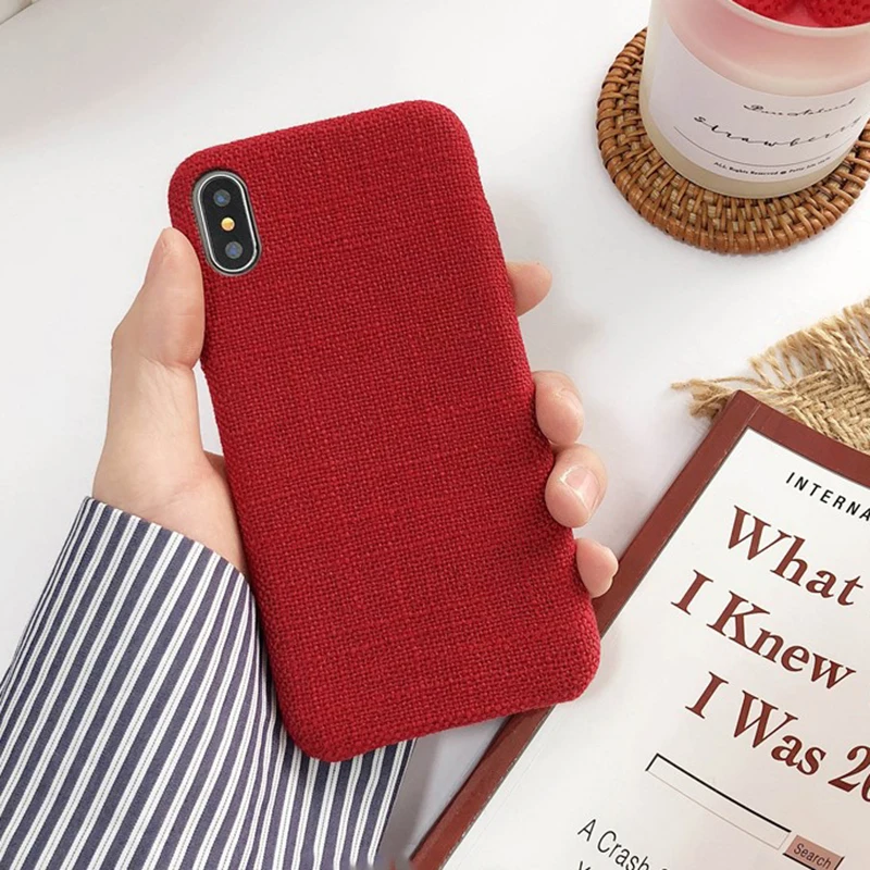 Мягкий чехол из ТПУ с тканевой текстурой для iphone 7, чехол, ультра-тонкий силиконовый чехол для телефона s, для iphone 6, 6 S, 7, 8 Plus, X, Xs, Max, чехол s