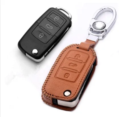 Good quality! Special car key case for Skoda Yeti 217-2011 wear-resisting genuine leather cover Free shipping | Автомобили и