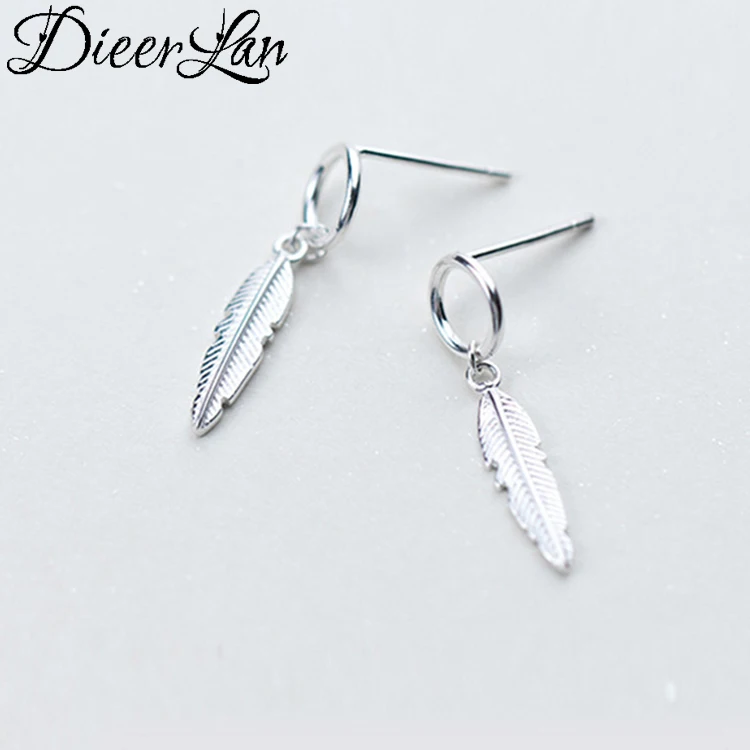 New Arrivals 925 Sterling Silver Feather Earrings For Women Fashion Jewelry pendientes | Украшения и аксессуары