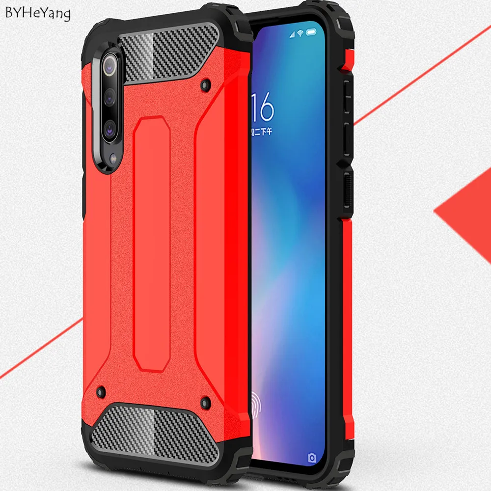 Для Xiaomi Mi 9 SE Чехол Броня Жесткий ПК Мягкая силиконовая задняя накладка из ТПУ