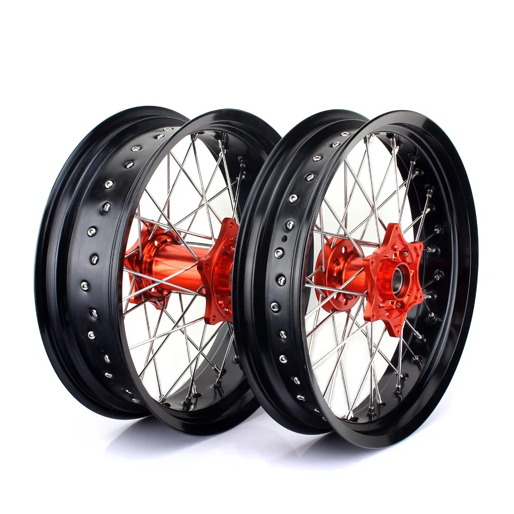BIKINGBOY Supermoto 17 &quot3 5 0 полные колесные диски концентраторы для KTM EXC F 250 07 15 350 12 F450 03 F500