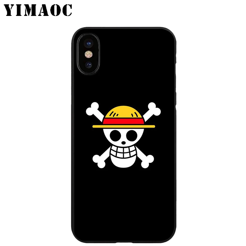 YIMAOC один кусок аниме Мягкий ТПУ Черный силиконовый чехол для iPhone X или 10 8 7 6 6S Plus 5 5S