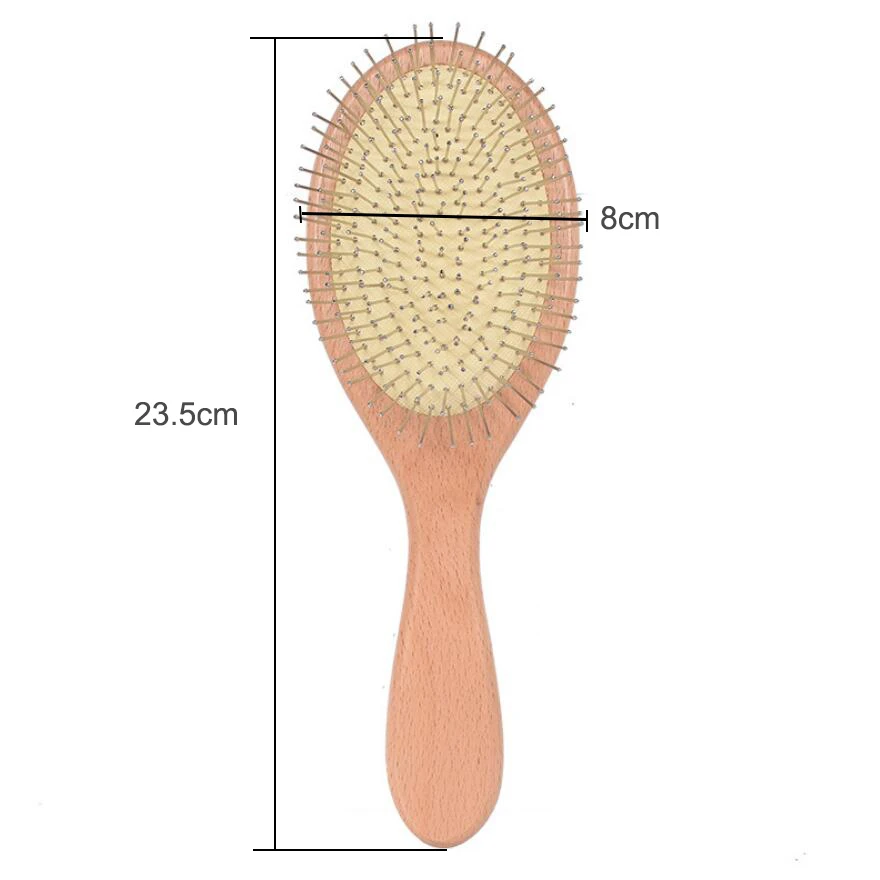 Модная стальная гребень для волос из бука с иглами Антистатическая расческа