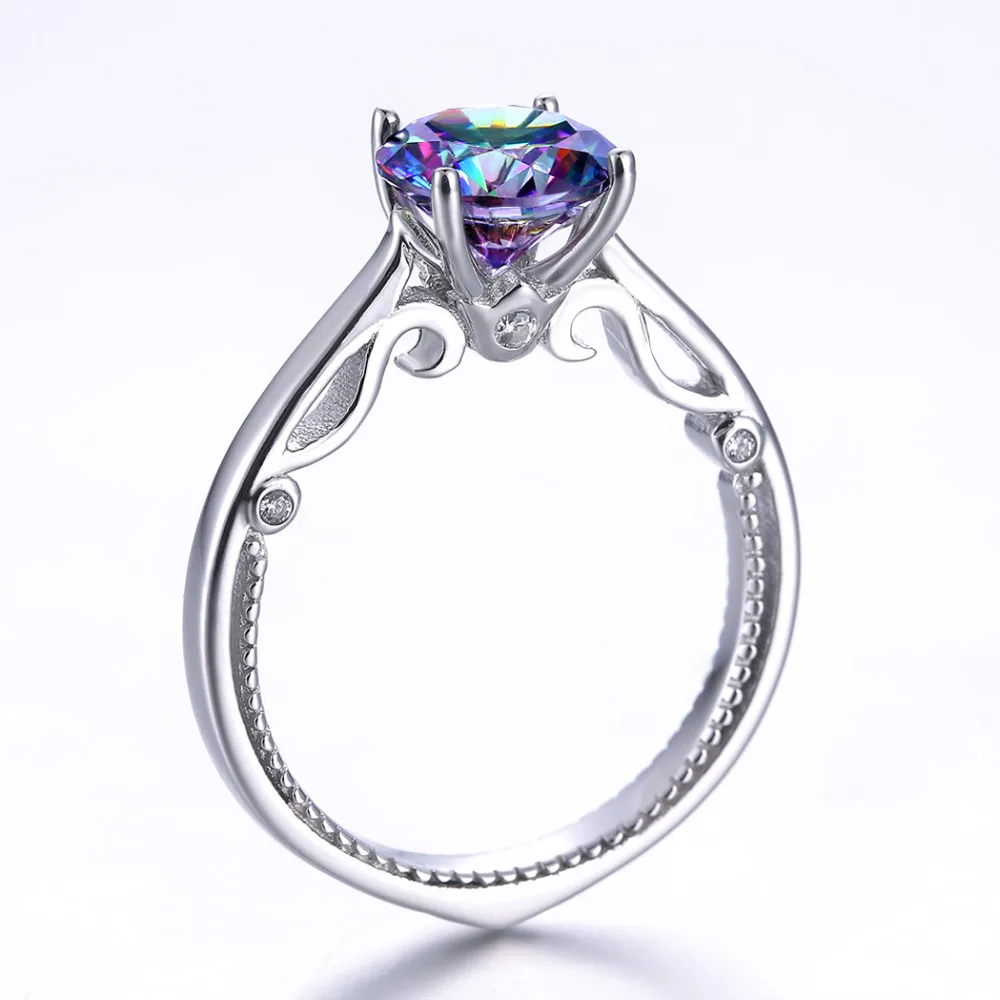 Женское кольцо из серебра 2017 пробы с радужным и белым топазом|ring fashion|ring sizering size 6 |