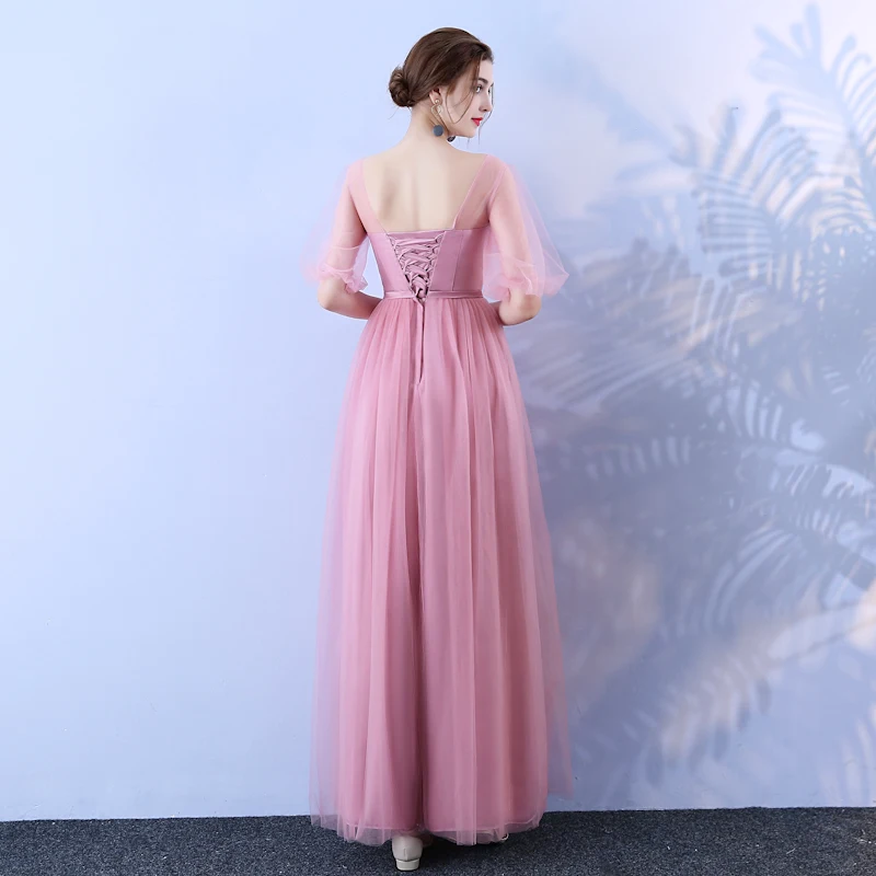 Beauty Emily, длинные платья подружек невесты,, розовые, трапециевидные, без рукавов, без бретелек, длина до пола, с открытыми плечами, вечерние платья для выпускного вечера