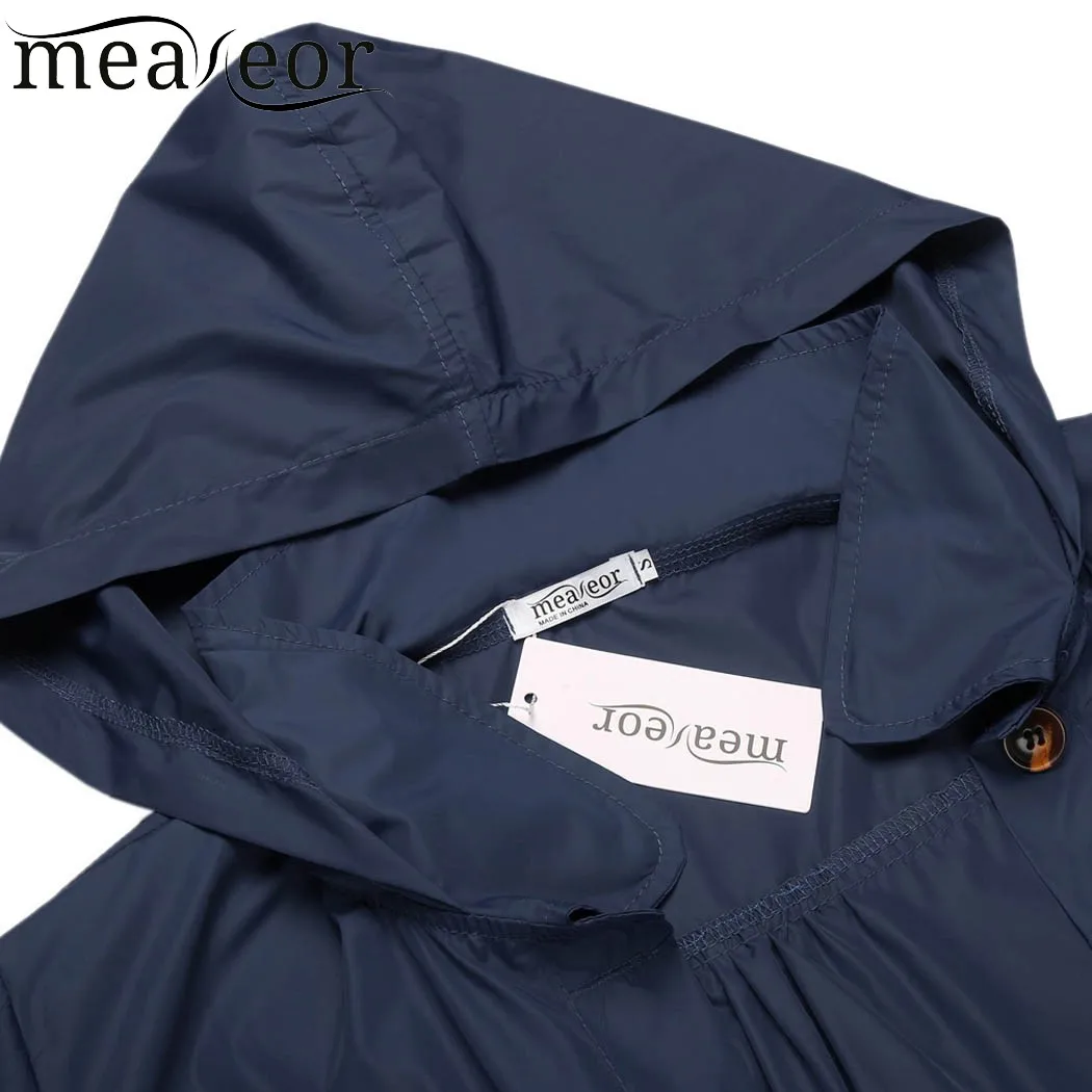 Meaneor 2018 Camiseta Для женщин с капюшоном легкий плащ Водонепроницаемый куртка