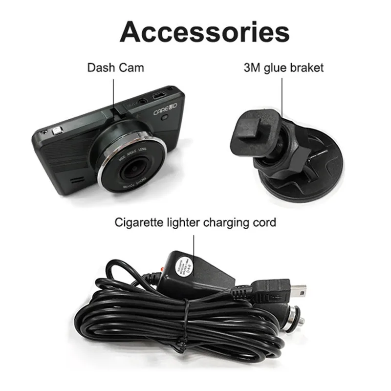 CAREUD Mini LCD 3 дюймовый сенсорный экран NT96658 HD 1080P DVR Автомобильный видеорегистратор