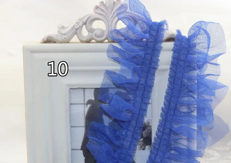 10 м сетка вышивка DIY складка кружевная отделка 5 см пришить кружевная ткань юбка кукольная одежда украшение дома аксессуары RS2150