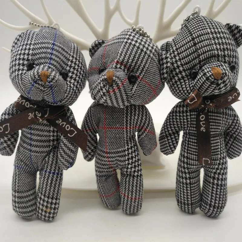 13 см милый помпон плюшевая кукла брелок маленький галстук-бабочка медведь