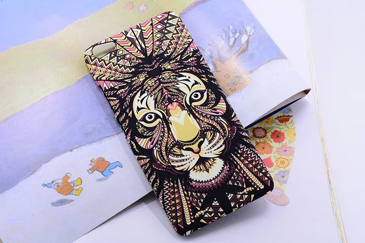 3D Марка Животных Лев Волк Pattern Сова Жесткий Задняя Полная Крышка Телефона case для